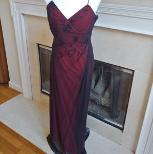 Vintage Lillie Rubin Red Beaded Gown Dress